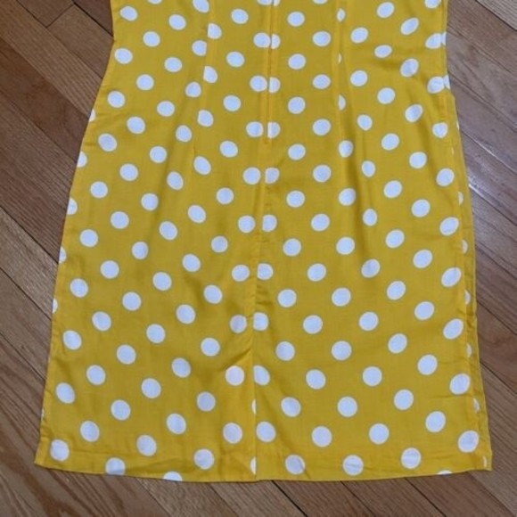 Vintage Retro Dress by Habits Size 14 Yellow Polka Dot Made in USA RUNS SMALL - Picture 16 of 16